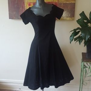 KAREN LUCAS 80's vintage black A-line dress